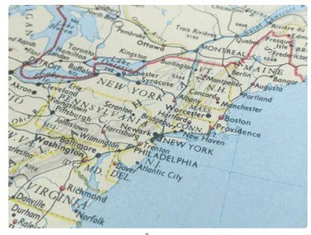 Map of New York East Coast